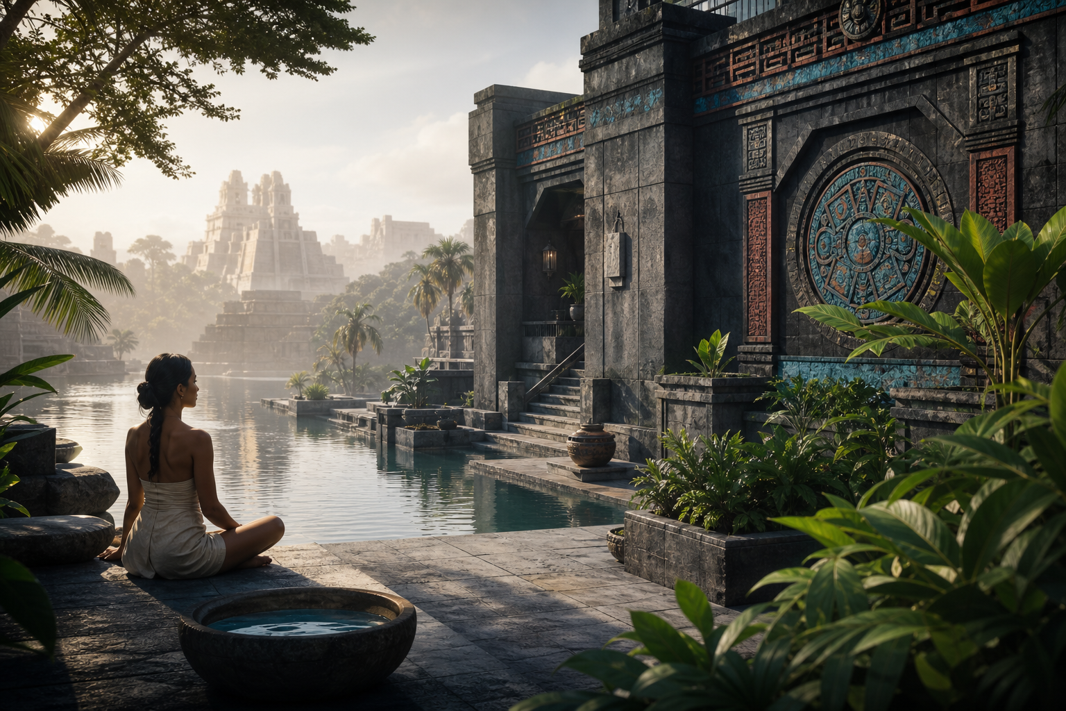 Elegant tropical water and calm retreat atmosphere